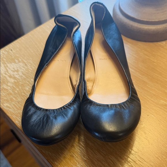 J. Crew Black Leather Flats size 5 - Picture 2 of 4